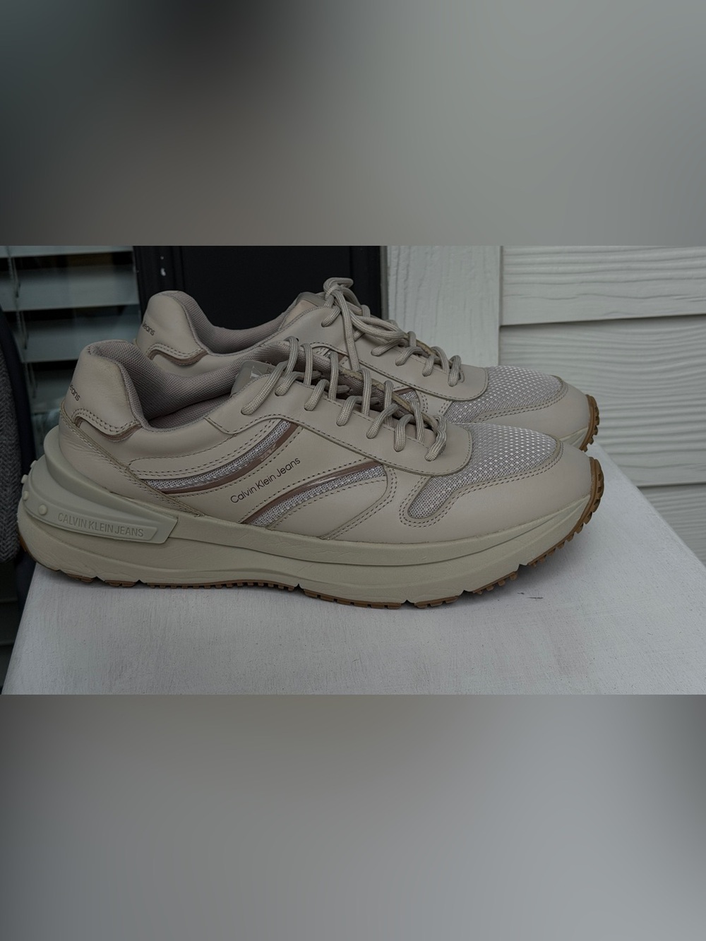 Calvin Klein Jeans Men's Taupe/Cream Chunky Sneakers